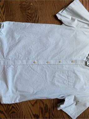 Taylor Stitch Blue and White Thin-Striped Casual Button-Down Shirt